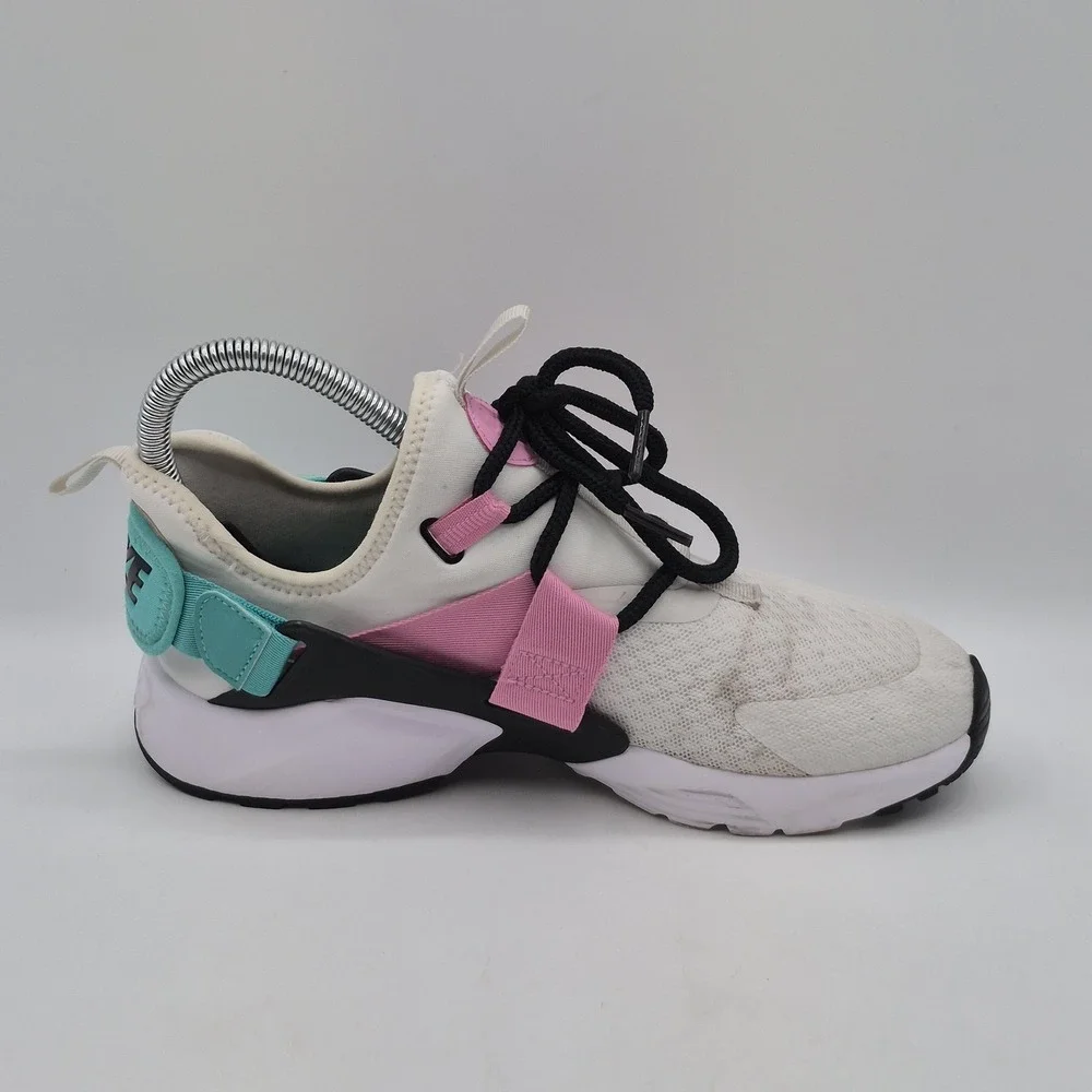 Nike Air Huarache City Low‎ Shoes Womens Size 6 White Pink Teal Black AH6804-014